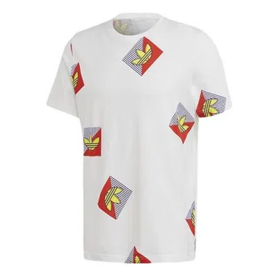Adidas Originals Allover Print Diagonal Graphic T-shirt 'white'