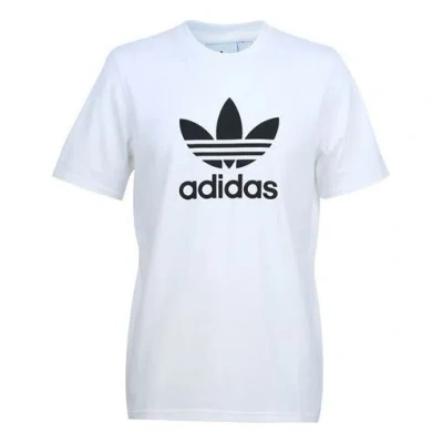 ADIDAS ORIGINALS ADIDAS ORIGINALS ALPHABET PRINTING CASUAL BREATHABLE SPORTS SHORT SLEEVE WHITE