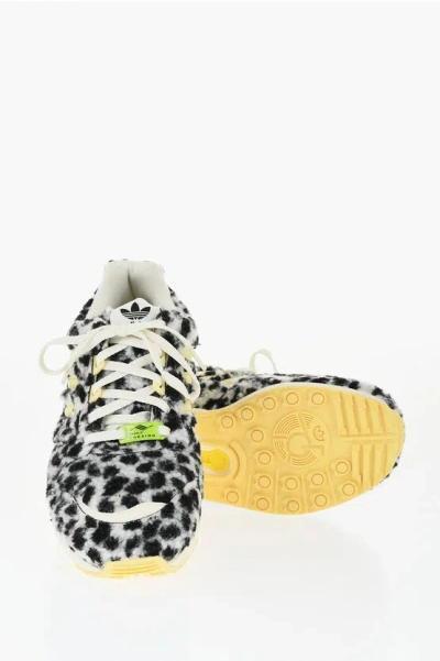 Adidas Originals Animal Patterned Sherpa Fabric Zx 8020 Low Top Sneakers In Multicolor