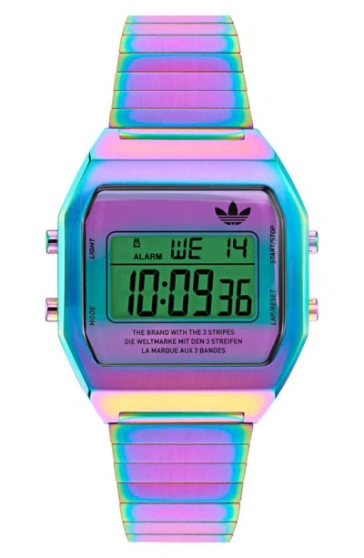 Adidas Originals Ao Street Iridescent Digital Silicone Strap Watch In Other