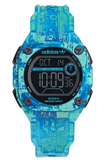Adidas Originals Ao Street Translucent Resin Strap Watch In Blue