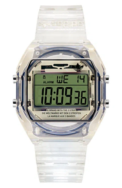 Adidas Originals Ao Street Translucent Resin Strap Watch In Off White