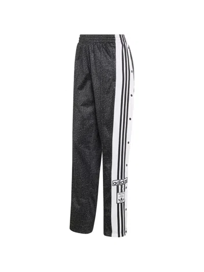 Adidas Originals Aop Adi-break Side-stripe Leopard-print Track Pants In Black