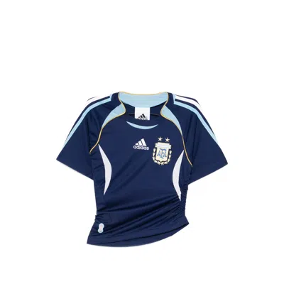 Adidas Originals Argentina Reconstructed Bringback Striped Short-sleeve T-shirt In Blue