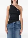 Adidas Originals Asymmetric One-shoulder Top In Black