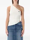 Adidas Originals Asymmetric One-shoulder Top In White