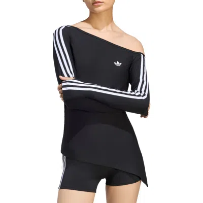 Adidas Originals Asymmetric One-shoulder Top In Black