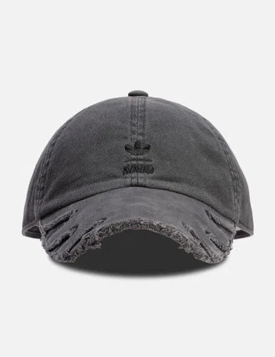 Adidas Originals X Avavav Slashed Distressed-effect Cap In Gray
