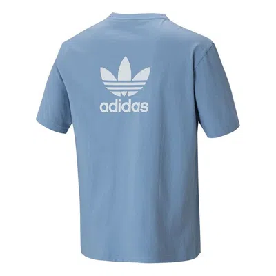 Adidas Originals B+f Trefoil Tee Logo Sport Round Neck Short Sleeves T Shirt Men S Blue