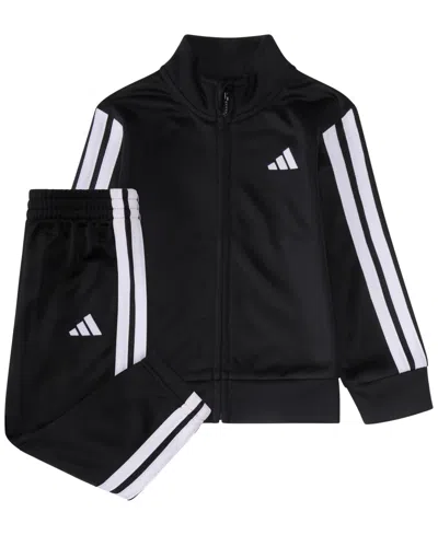 Adidas Originals Baby Boys 2-piece Long Sleeve Track Jacket And Pants Set In Black