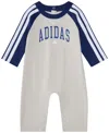 Adidas Originals Baby Boys Long Sleeve Graphic Coverall In Gray