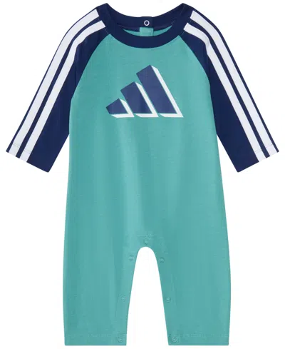 Adidas Originals Baby Boys Long Sleeve Graphic Coverall In Green
