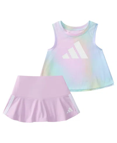 Adidas Originals Baby Girls 2-piece Printed Tank Top And Skort Set