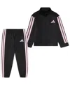 Adidas Originals Baby Girls Event Track Jacket And Bottoms, 2-piece Set In Black