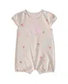 Adidas Originals Baby Girls Short Sleeve Printed Heather Shortie Romper In Oatmeal Heather