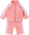 Adidas Originals Baby Pink Adicolor Firebird Tracksuit In Semi Pink Spark