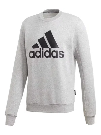 Adidas Originals Badge Sport Fleece Sweatshirt In Gray