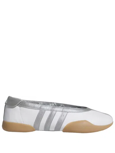 Adidas Originals Taekwondo Mei Ballet Metallic Leather-trimmed Leather Sneakers In Silver