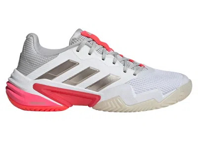 Pre-owned Adidas Originals Barricade 13 (women's) Sneakers In Cloud White/champagne Met./lucid Red