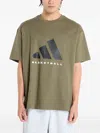 Adidas Originals Basketball Logo T-shirt In Green