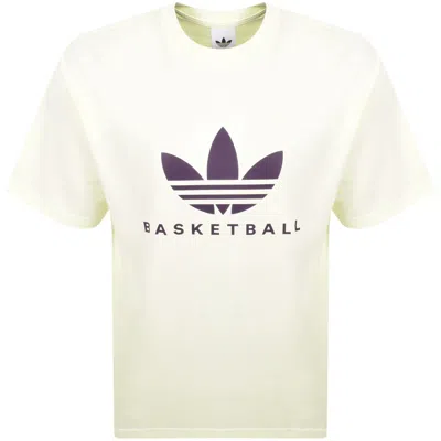Adidas Originals Basketball T Shirt Cream In White