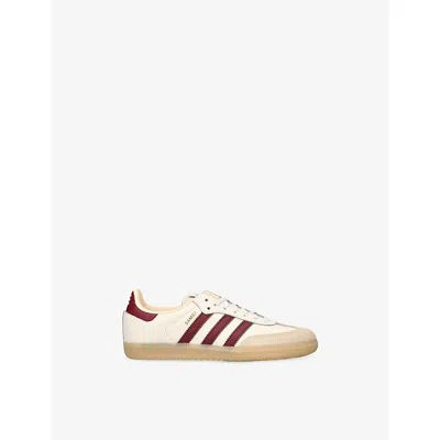 Adidas Originals Kids' Beige Comb Samba Og Leather Trainers Eur 37 / 4 Uk In White