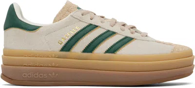 Adidas Originals Beige Gazelle Bold Sneakers In Cream White / Colleg