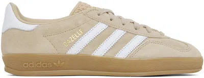 Adidas Originals Beige Gazelle Indoor Sneakers In Magic Beige / Ftwr W