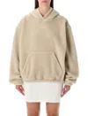 Adidas Originals Beige Teddy Hoodie In Neutral