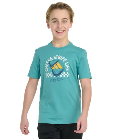 Adidas Originals Kids' Big Boy Short Sleeve Cheese Stripe Life T-shirt In Green