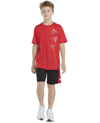 Adidas Originals Kids' Big Boys 2-piece Short Sleeve T-shirt And Shorts Set