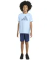 Adidas Originals Big Boys 2-piece Short Sleeve T-shirt And Woven Shorts Set