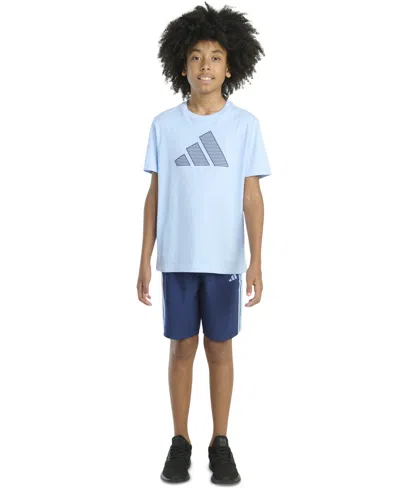 Adidas Originals Kids' Big Boys 2-piece Short Sleeve T-shirt And Woven Shorts Set
