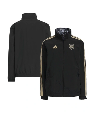 Adidas Originals Kids' Big Boys Adidas Black Arsenal 2023/24 Reversible Anthem Ian Wright Full-zip Jacket