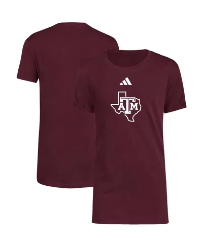 Adidas Originals Kids' Big Boys Adidas Maroon Texas A&m Aggies 2023 Sideline Locker Room Logo Fresh T-shirt