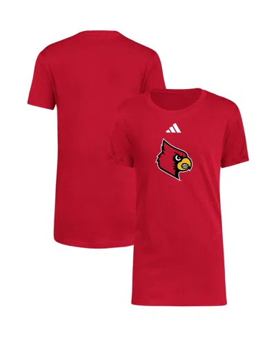 Adidas Originals Kids' Big Boys Adidas Red Louisville Cardinals 2023 Sideline Locker Room Logo Fresh T-shirt