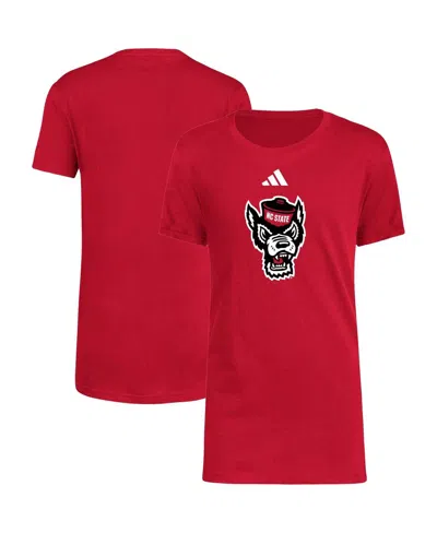 Adidas Originals Kids' Big Boys Adidas Red Nc State Wolfpack 2023 Sideline Locker Room Logo Fresh T-shirt