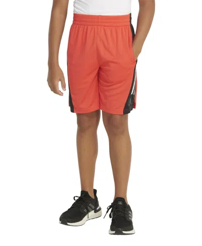 Adidas Originals Kids' Big Boys Aeroready Elastic Waistband Colorblock Shorts In Bright Red