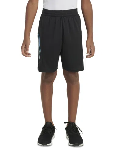 Adidas Originals Kids' Big Boys Aeroready Elastic-waistband Graphic 3-stripe Shorts In Black W Blue