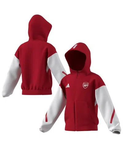 Adidas Originals Kids' Big Boys And Girls Red Arsenal 2025/26 Anthem Full-zip Jacket