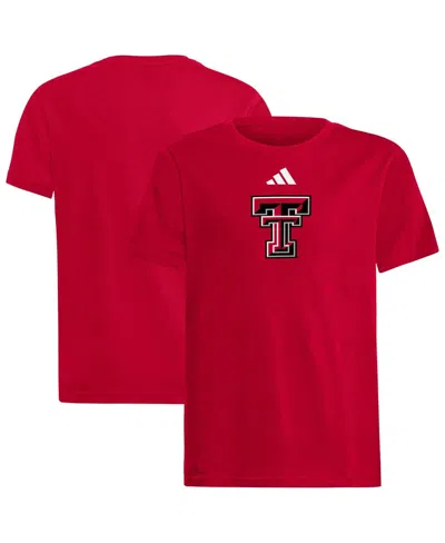 Adidas Originals Kids' Big Boys And Girls Red Texas Tech Red Raiders Logo T-shirt In Brown