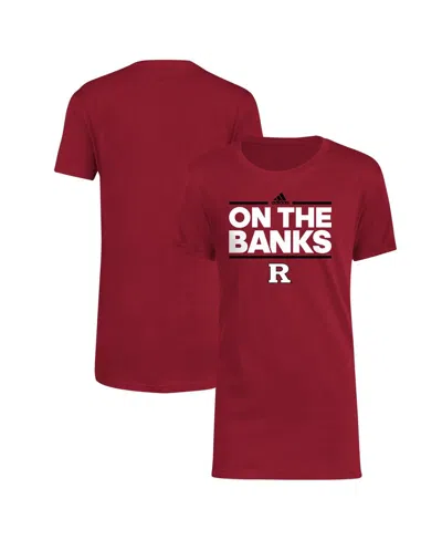 Adidas Originals Kids' Big Boys And Girls Scarlet Rutgers Scarlet Knights Basic Dassler T-shirt In Burgundy