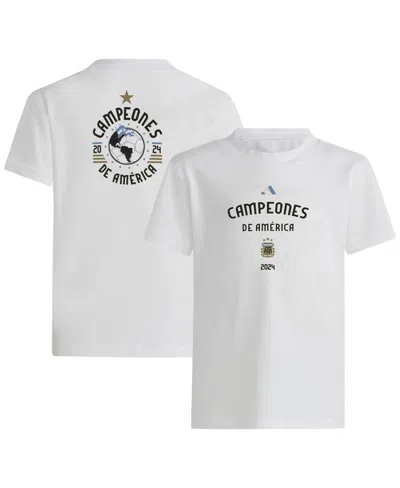 Adidas Originals Kids' Big Boys And Girls White Argentina National Team 2024 Copa America S T-shirt