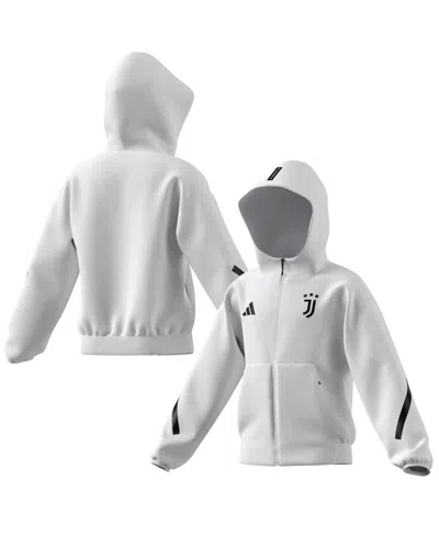 Adidas Originals Kids' Big Boys And Girls White Juventus 2025/26 Anthem Full-zip Jacket