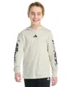 Adidas Originals Big Kid Boys Hooded Long Sleeve Regular Fit Graphic T-shirt In Neutral