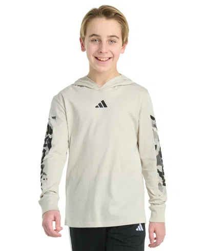 Adidas Originals Kids' Big Boys Hooded Camo Lineage T-shirt In Neutral