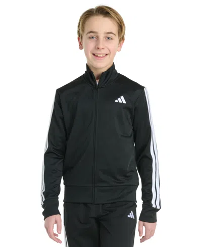 Adidas Originals Kids' Big Boys Long-sleeve Full-zip Essential Tricot Jacket In Black