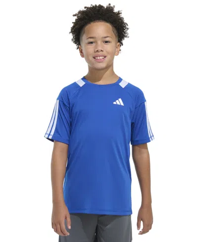 ADIDAS ORIGINALS BIG BOYS SERENO 3-STRIPE MESH-ACCENT SOCCER SHIRT