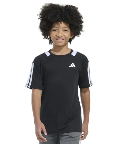 Adidas Originals Kids' Big Boys Sereno 3-stripe Mesh-accent Soccer Shirt In Black