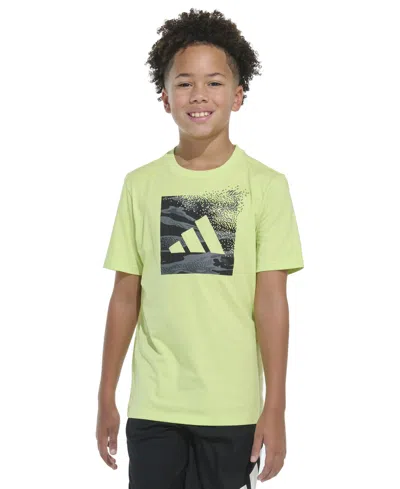 Adidas Originals Kids' Big Boys Short-sleeve Camo Box Logo Graphic T-shirt In Pulse Lime